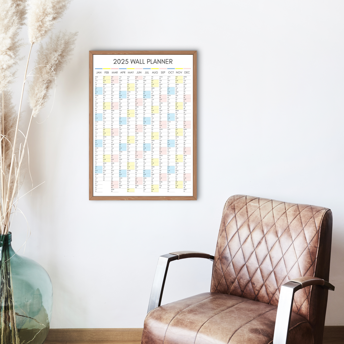 2025 Printable Wall Calendar in Multicoloured style Regent Print