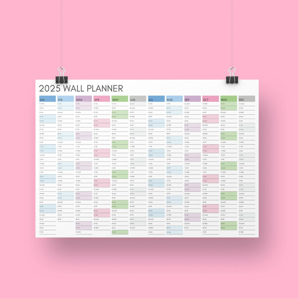 2025 printable wall planner