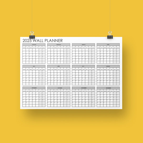 2025 annual wall calendar