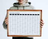 2025 wall planner black