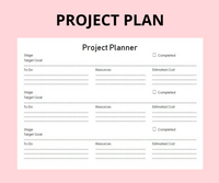 printable project plan template