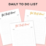 Printable Get Stuff Done Daily To Do List Planner in Multicolored