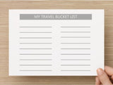travel bucket list